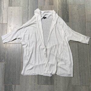 Pure Amici 100% Linen Open Cardigan Sweater Duster White Size 1 (S/M)